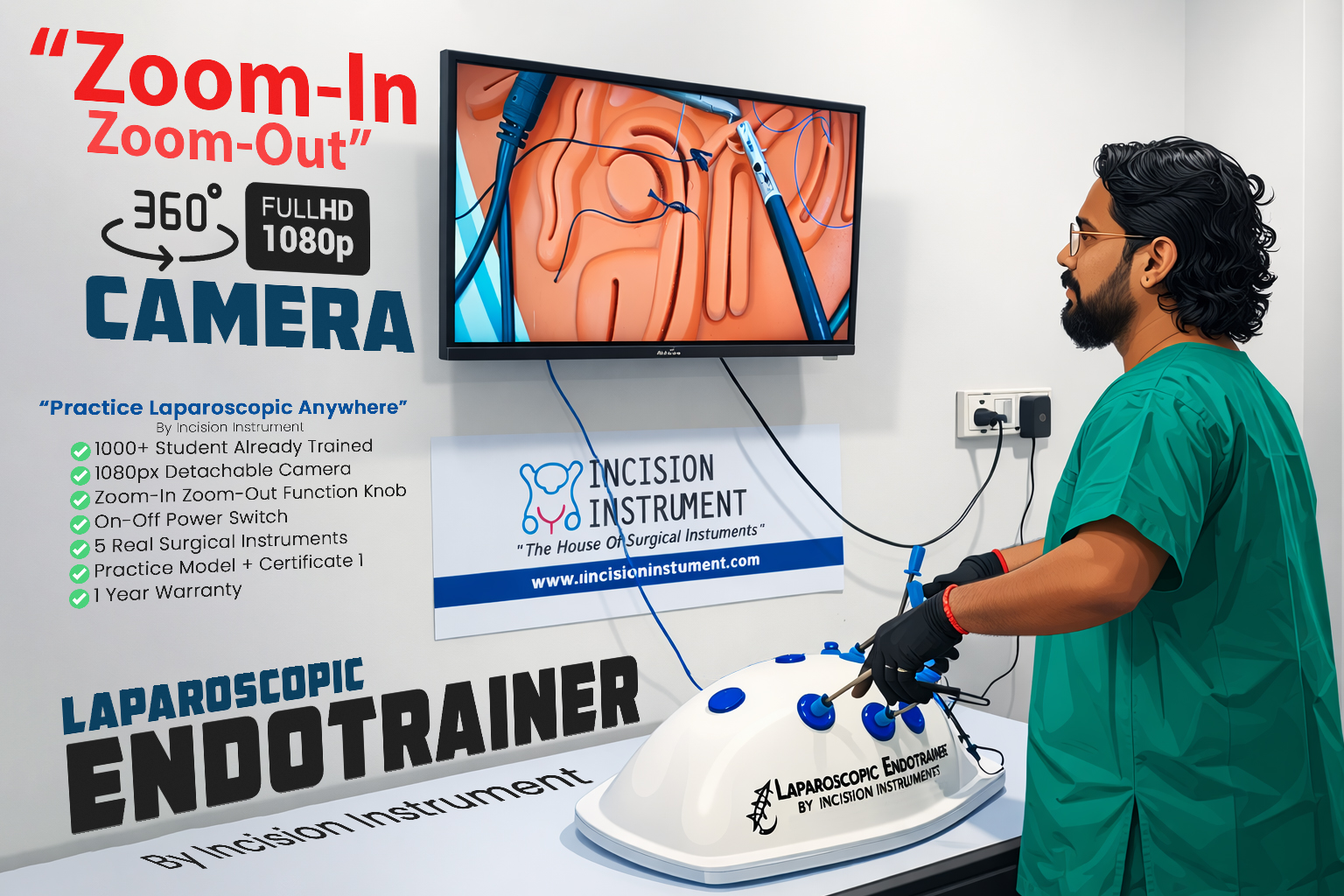 Laparoscopic endotrainer box for minimally invasive surgery practice anytime anywhere