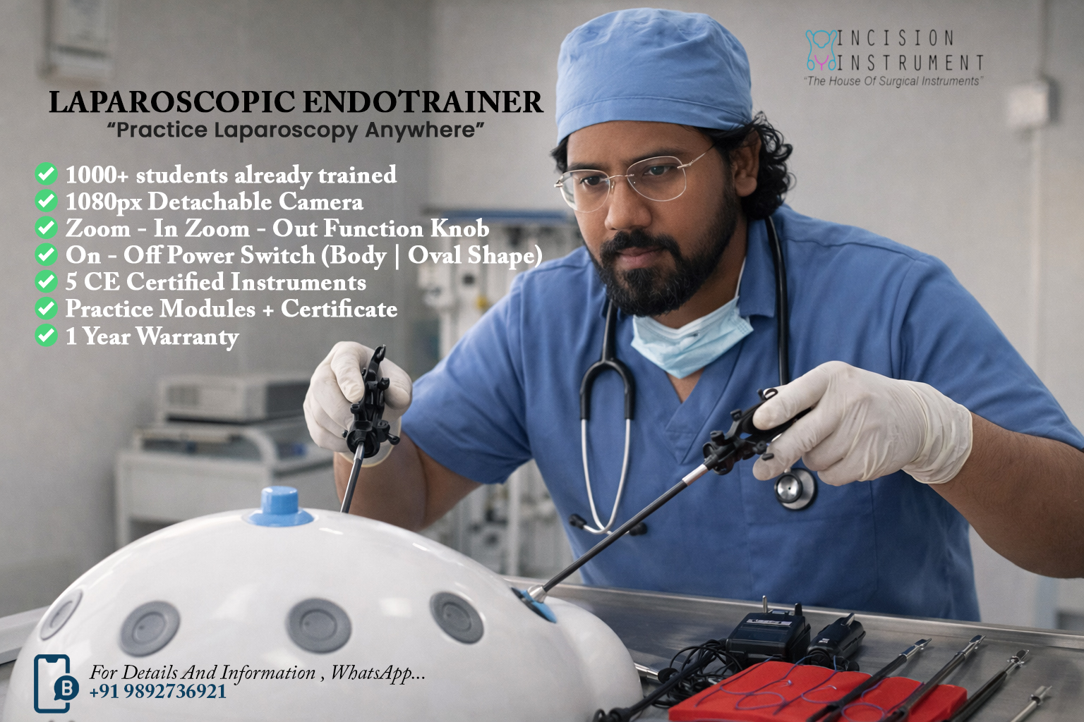 Advanced Endoscopy Training System with HD Video Camera Medical Training Endotrainer Kit with Practice Modules