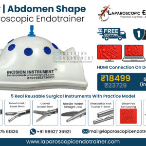 Laparoscopic Virtual Video Endo Trainer Kit Full Body Shape with 1080P HD Camera, 5 Reusable Stainless Steel Laparoscopic Instruments, Suturing Pad, Training Modules, CE Certified Surgical Simulator for Laparoscopic Training in India
