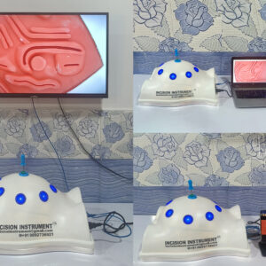 laparoscopic virtual video endotrainer simulator body abdomen pelvic shape kit with tv laptop mobile hdmi connection zoom knob 1080p hd detachable 360 rotation camera and 5 real surgical instruments manufacturer supplier mumbai maharashtra india