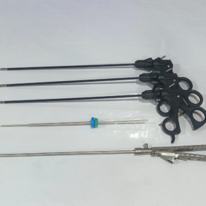 laparoscopic endotrainer with 5 instruments kit for practice including maryland dissector curved scissor fenestrated forceps needle holder and bhandarkar knot pusher