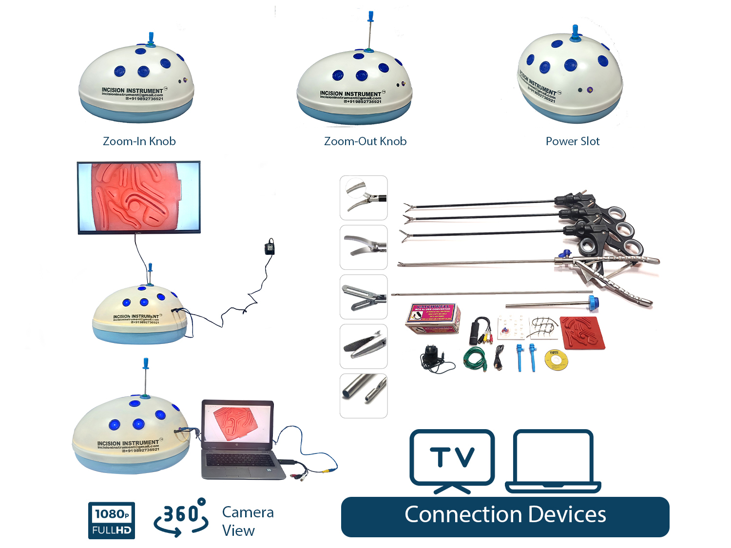 laparoscopic simulator pelvic egg oval shape kit set training set tv laptop connection ebay