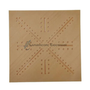 Guided suture pad for beginner laparoscopic suturing practice with marked guide lines