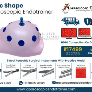 Laparoscopic Virtual Video Endo Trainer Pelvic Shape with 1080P HD Camera, 360° Rotation, Zoom-In Zoom-Out Function, 5 Reusable Stainless Steel Laparoscopic Instruments, CE Certified Surgical Training Simulator