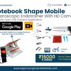 laparoscopic virtual video endo trainer notebook shape with mobile connection and hd camera training kit