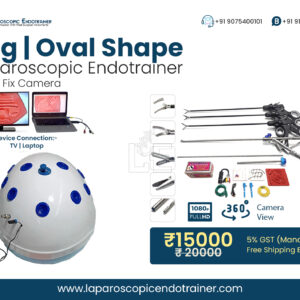 laparoscopic virtual video endo trainer egg shape oval shape fix camera with 5 surgical instruments
