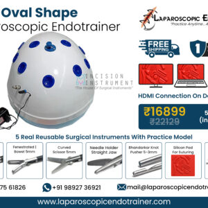 Laparoscopic Virtual Video Endo Trainer Egg Abdomen Oval Shape Anda Shape with Fixed 1080P HD Camera, 360° Rotation, Zoom-In Zoom-Out Function, 5 Reusable Stainless Steel Laparoscopic Instruments, CE Certified Surgical Training Simulator India