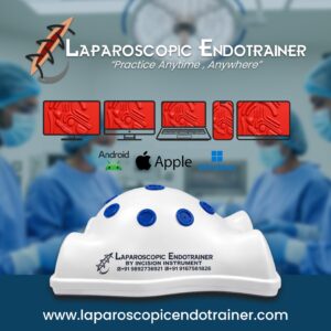 Pelvic shape laparoscopic endotrainer kit with HD camera and surgical training instruments