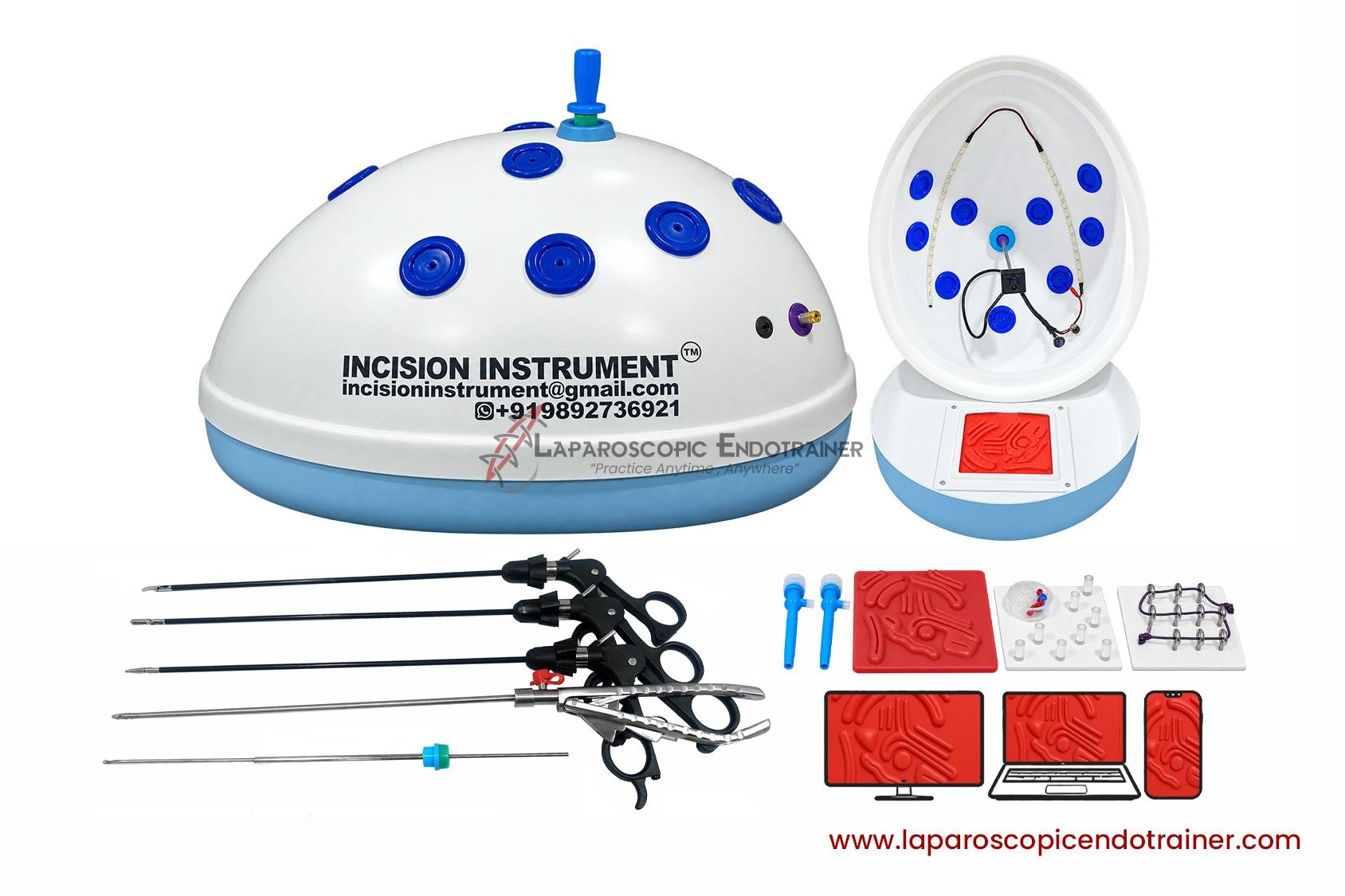 15-laparoscopic-oval-egg-anda-shape-360-degree-detachable-camera-zoom-in-zoom-out-function-5-reusable-instruments-tv-laptop-mobile-connection