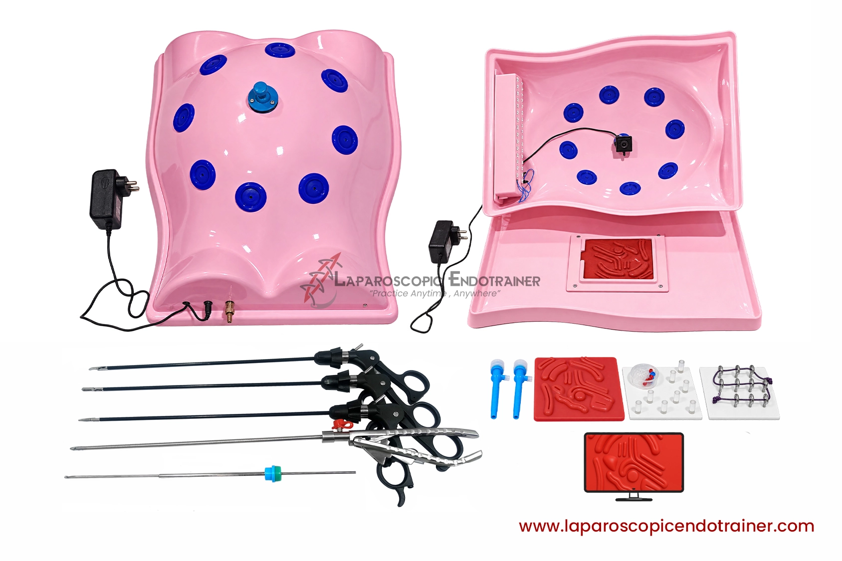 9-laparoscopic-full-body-shape-360-degree-fix-camera-5-reusable-instruments-tv-connection